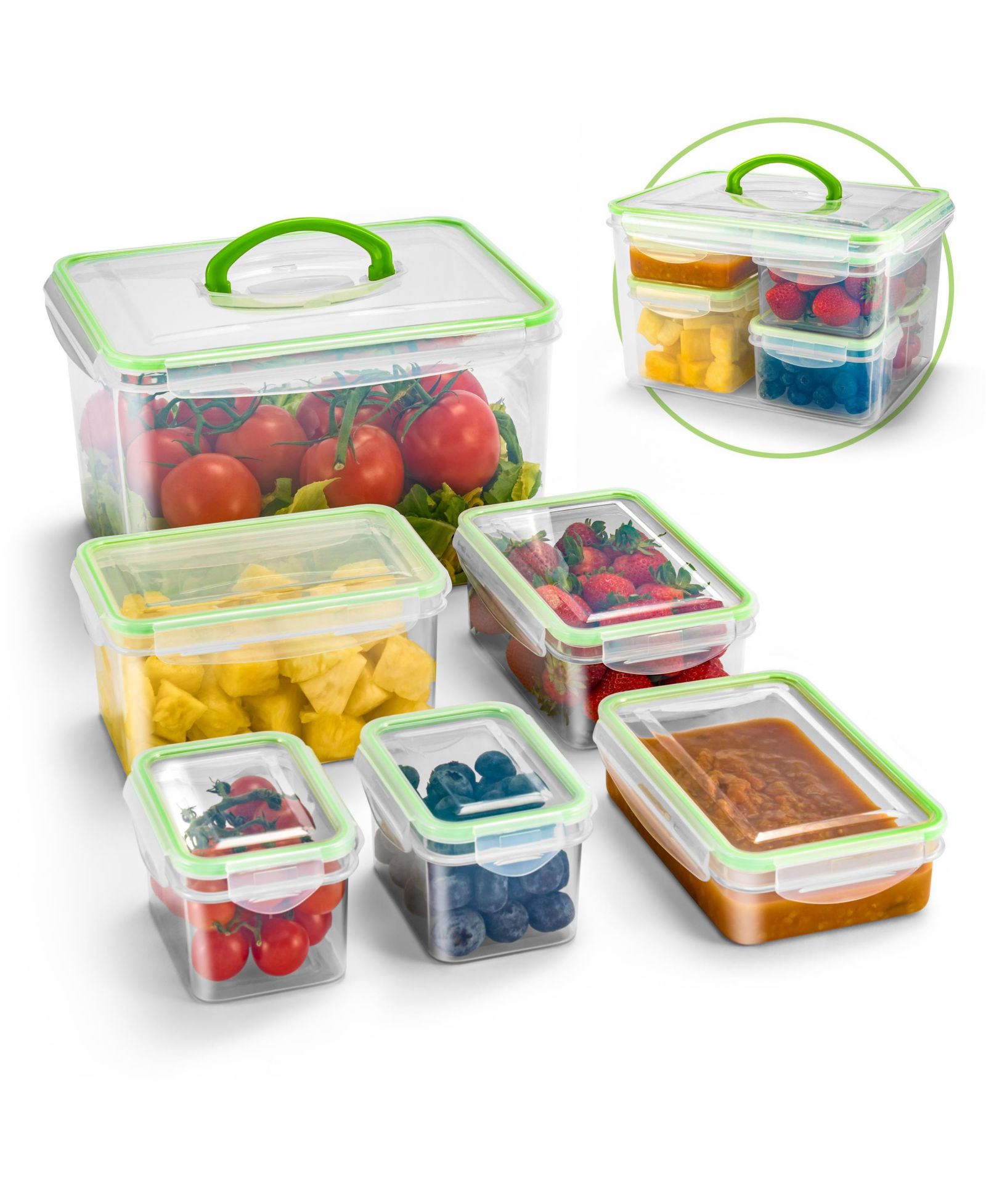Sorbus 12 Piece Airtight Containers With Snap-on Lids- BPA Free - For Kitchen, Pantry, Food Storage