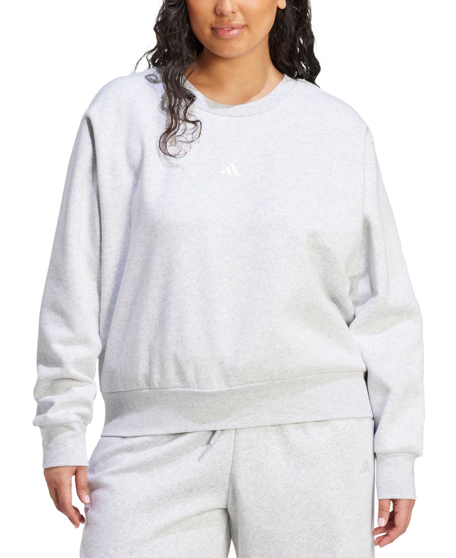 Свитшот из флиса adidas Plus Size Essentials Small-Logo Fleece Sweatshirt