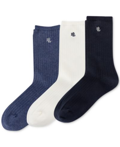 Lauren Ralph Lauren Women's 3-Pk. Classic Rib Trouser Socks