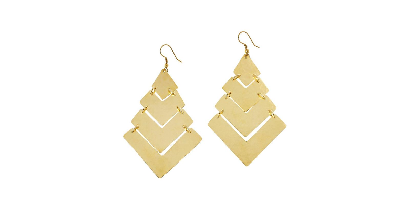 Серьги Amina Handcrafted Hammered Brass 14k Gold-Plated