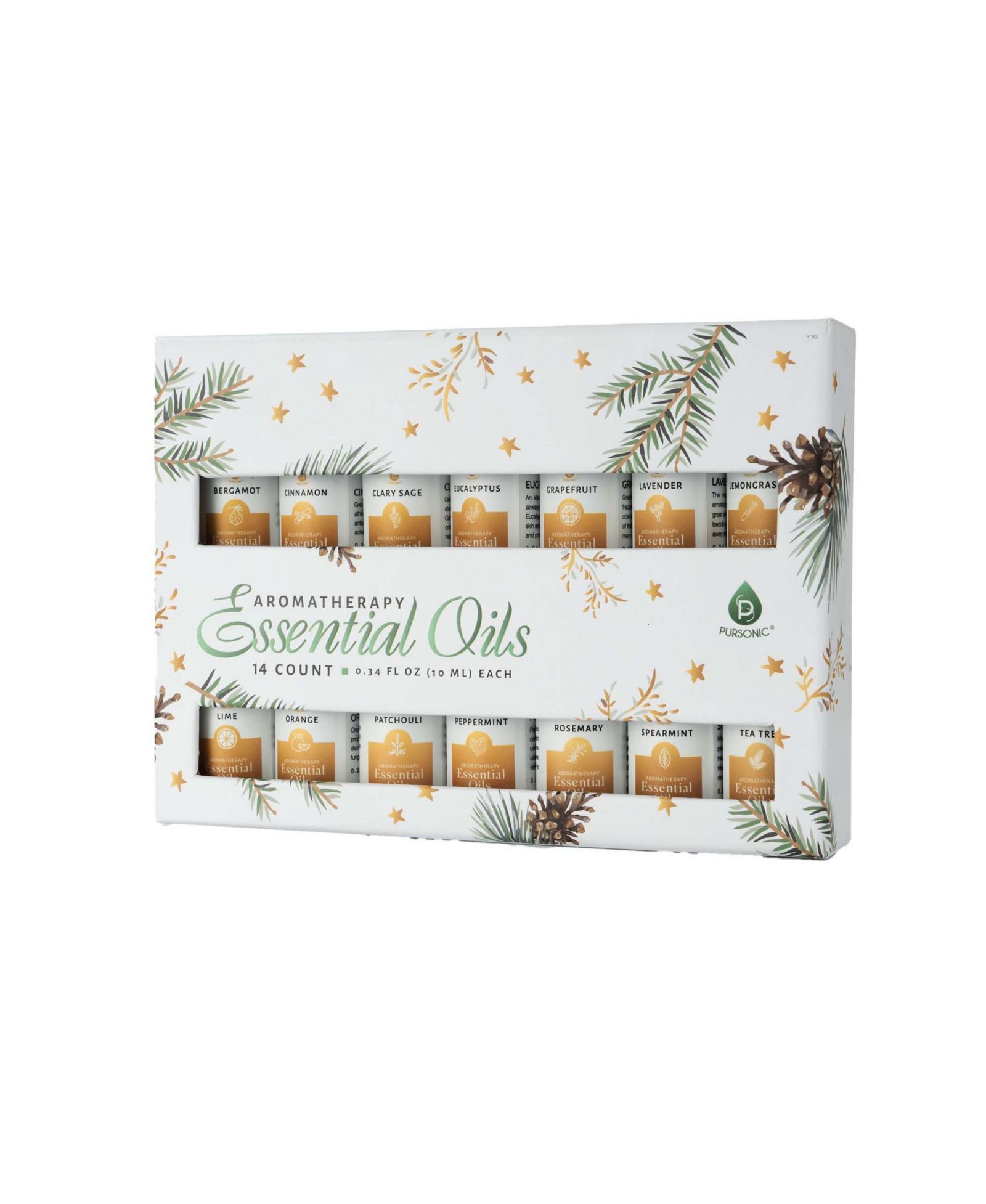 Подарочный набор эфирных масел PURSONIC Essential Oils Christmas Gift Set – 14-Piece Aromatherapy Collection