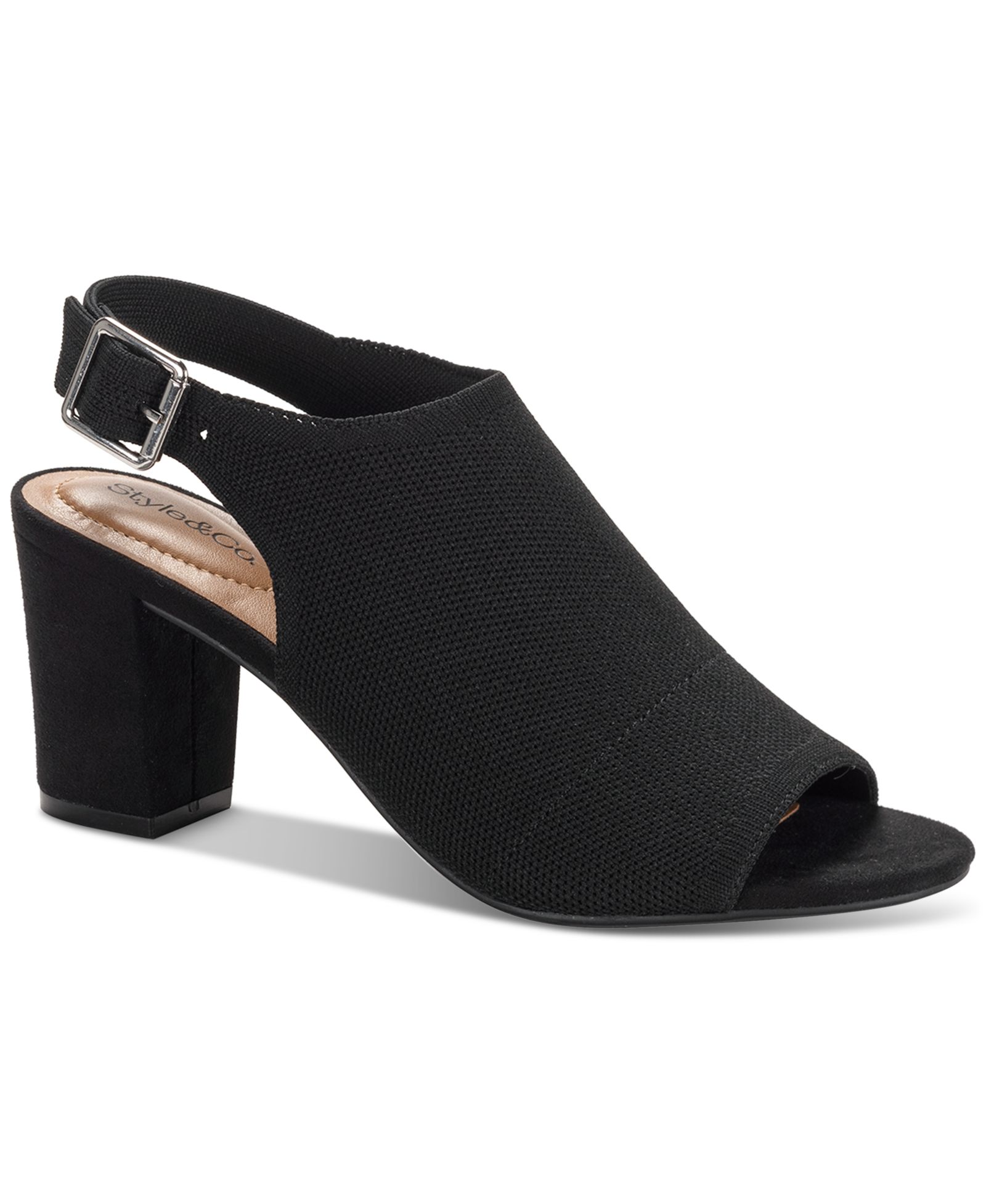 Ботильоны Style & Co Women's Peyyton Slingback Knit Dress Block Heel Shooties