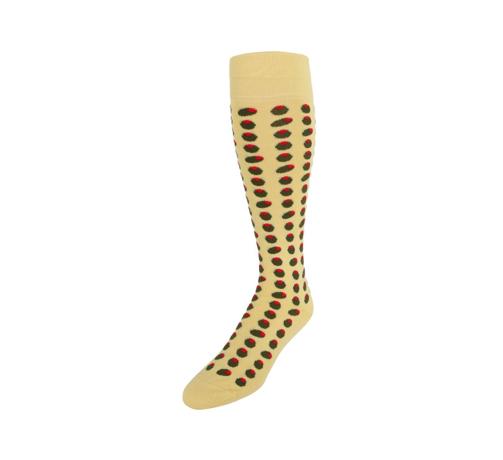 TRAFALGAR Men's Happy Hour Martini Olives Over The Calf Mercerized Cotton Novelty Socks (1 Pair)