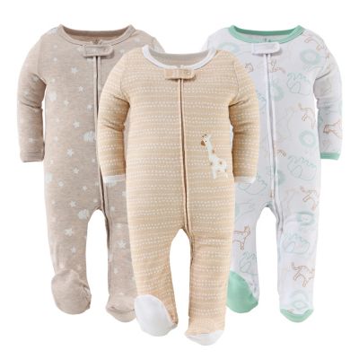Детский набор хлопковых комбинезонов The Peanutshell Baby Boys 3pk, Serene Safari