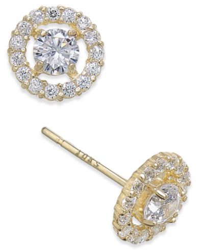 Macy's Серьги-гвоздики с кубическим цирконием Flower Cluster, 10K Gold