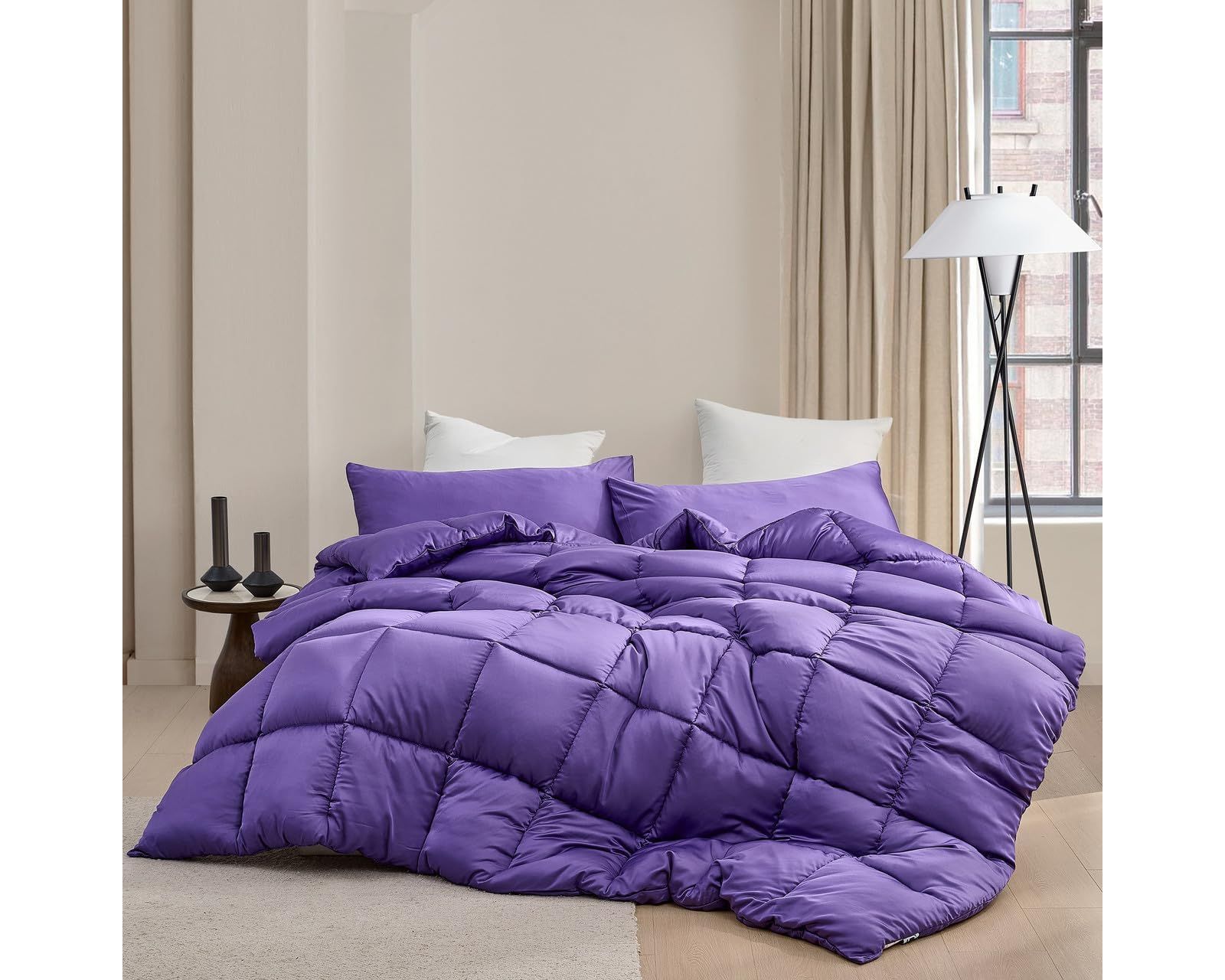 Snorze Cloud Comforter Set - Coma Inducer Ultra Cozy Bamboo - Oversized Comforter in Passion Flower,KG
