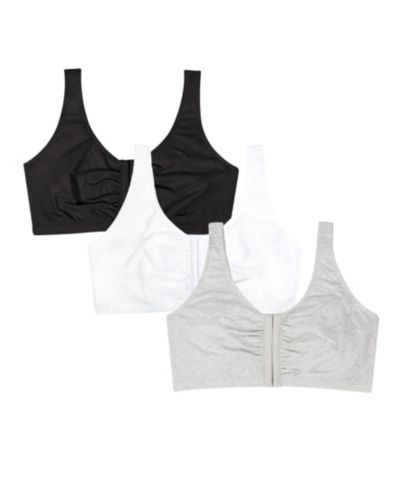 Fruit of The Loom Women's 3-Pack Beyond Soft Front Closure Cotton Bra