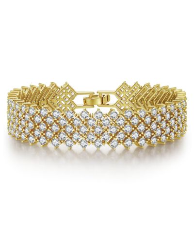 Genevive элегантный браслет Tennis из Sterling Silver с Cubic Zirconia (4 ряда)
