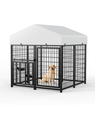 LOVMOR Stainless Steel Dog Kennels,Panel Metal Yard Kennel, for Dog