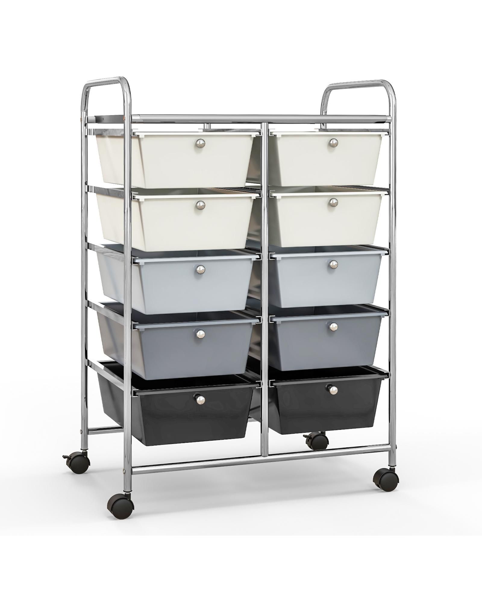 GOUUN 10-Drawer Rolling Storage Cart