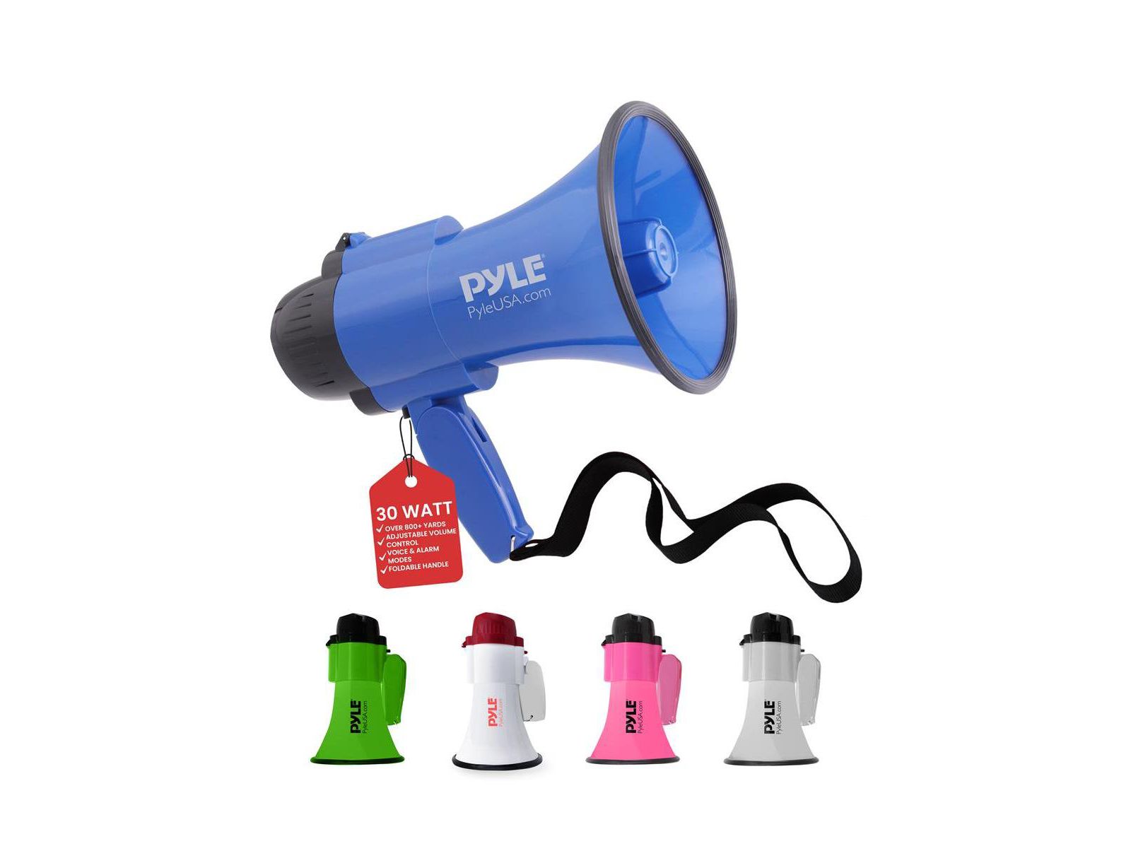 Мегасофон Pyle PMP31BL 30 Вт на батарейках с сиреной