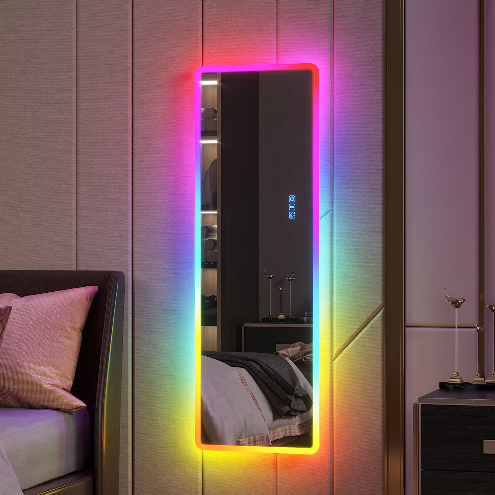 Vlsrka RGB LED Full-Length Mirror with Adjustable Ambient Light