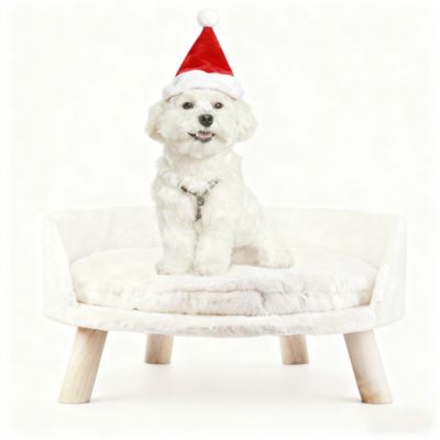BINGOPAW Luxury Pet Soft Warm Cat Dog Bed Wood Legs with Cushion Pad Nesting Bed Washable