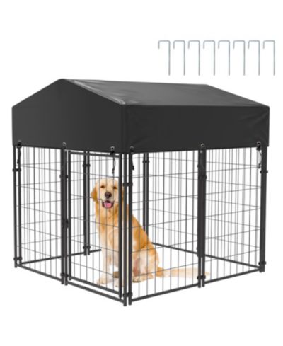 BINGOPAW Heavy Duty Outdoor Dog Kennels Crate Dog Cages Waterproof Sun Shadow Cover