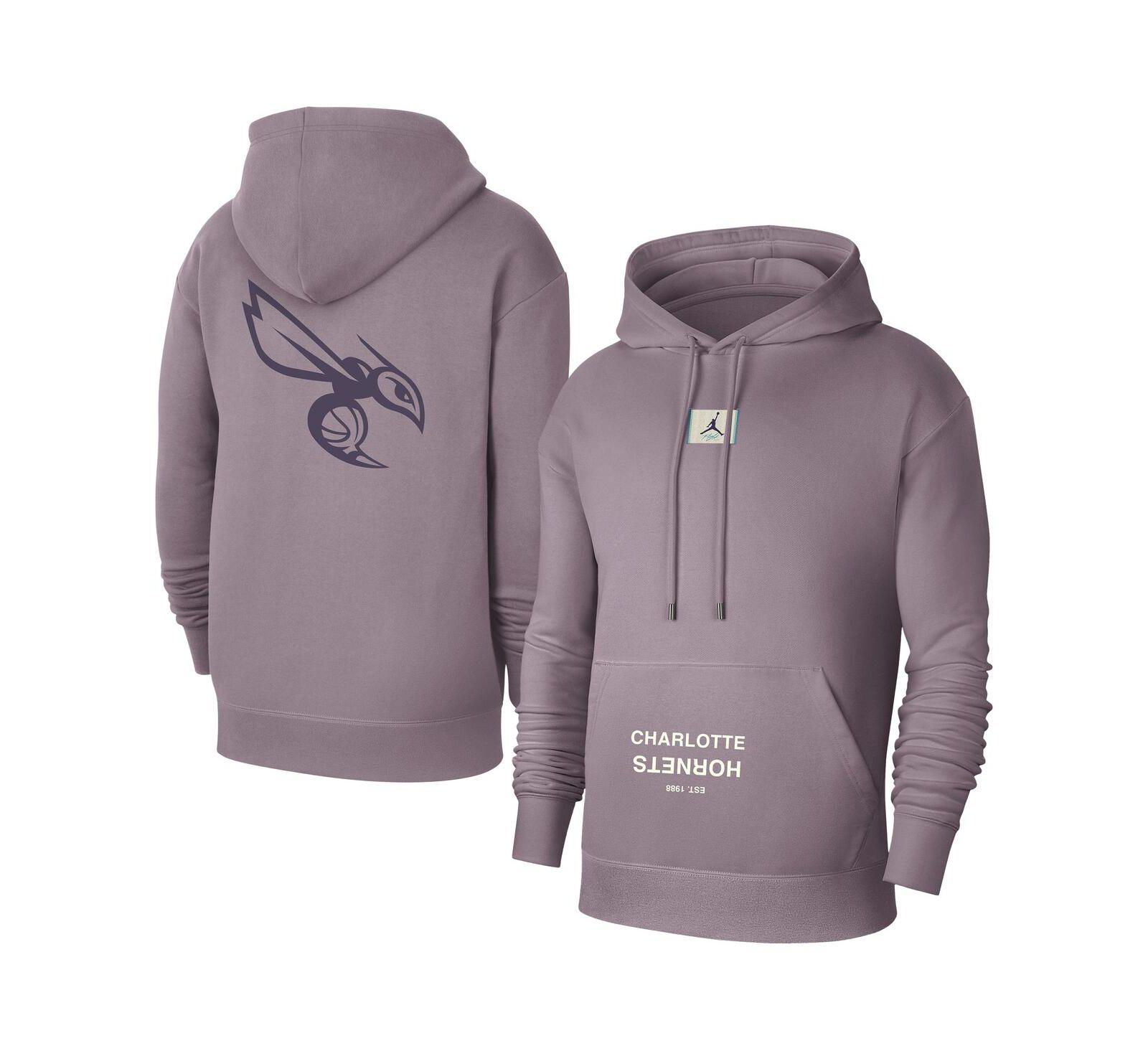 Jordan Men's Purple Charlotte Hornets Courtside Statement Edition Pullover Hoodie