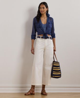 Брюки Lauren Ralph Lauren Women's Stretch Chino Wide-Leg Cropped