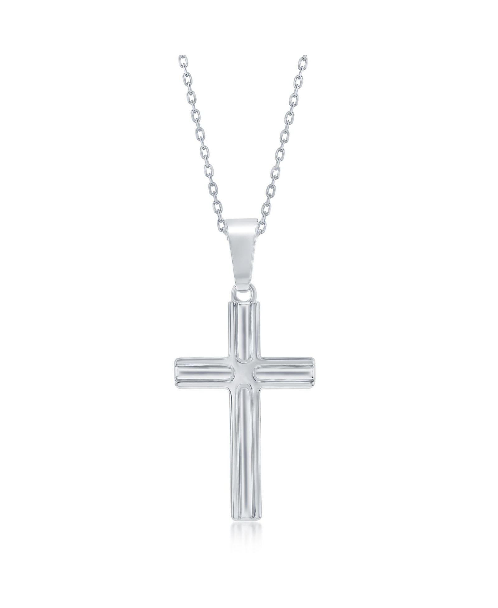 Sterling ожерелье Lined Cross