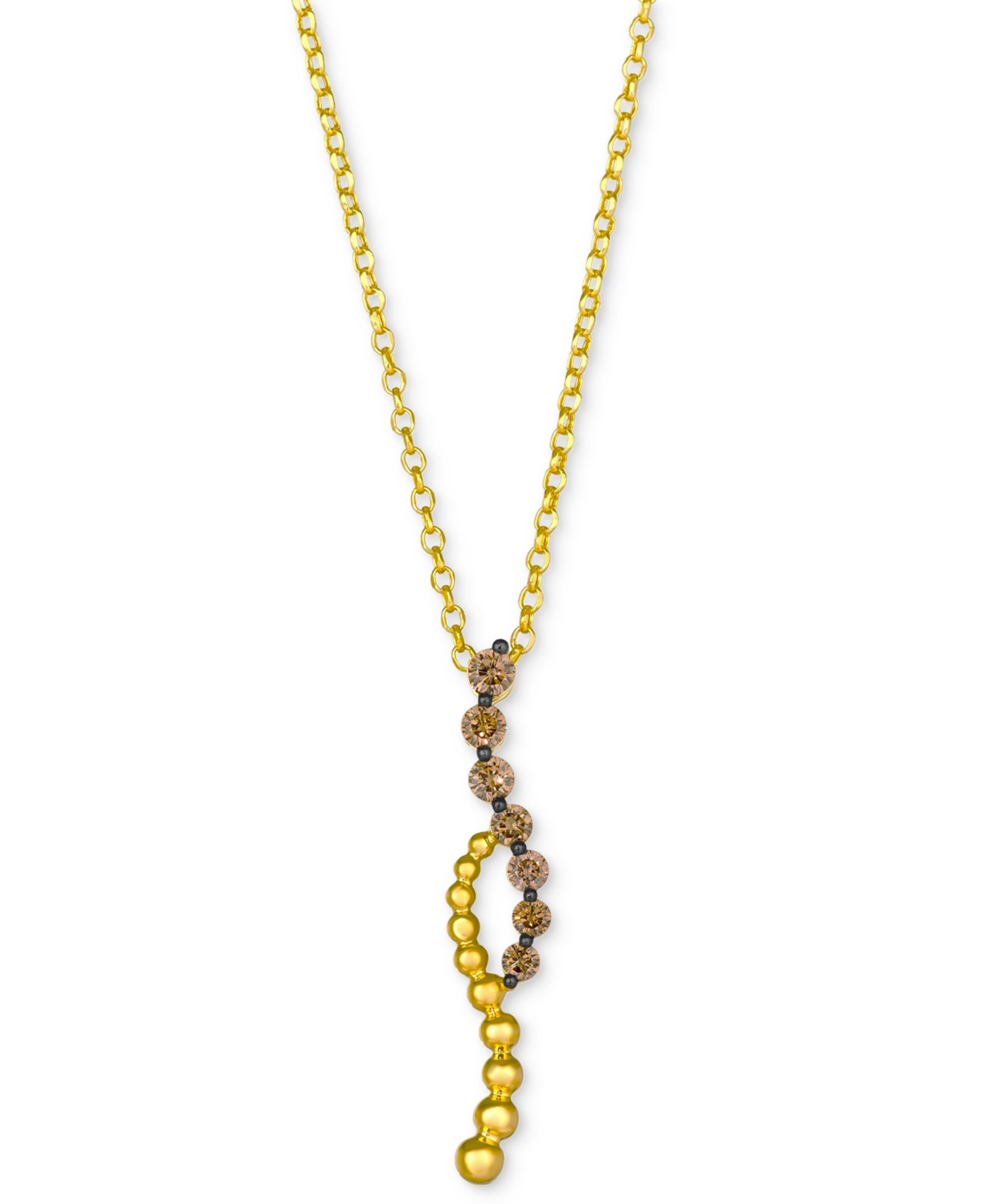 Подвеска Le Vian Chocolatier® Chocolate Diamond® (3/8 ct. t.w.) Linear 19" в золоте 14k Honey Gold