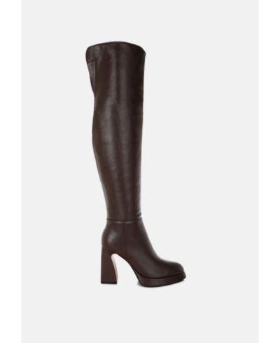 London Rag Women's Nenana Faux Leather Knee-High Boots