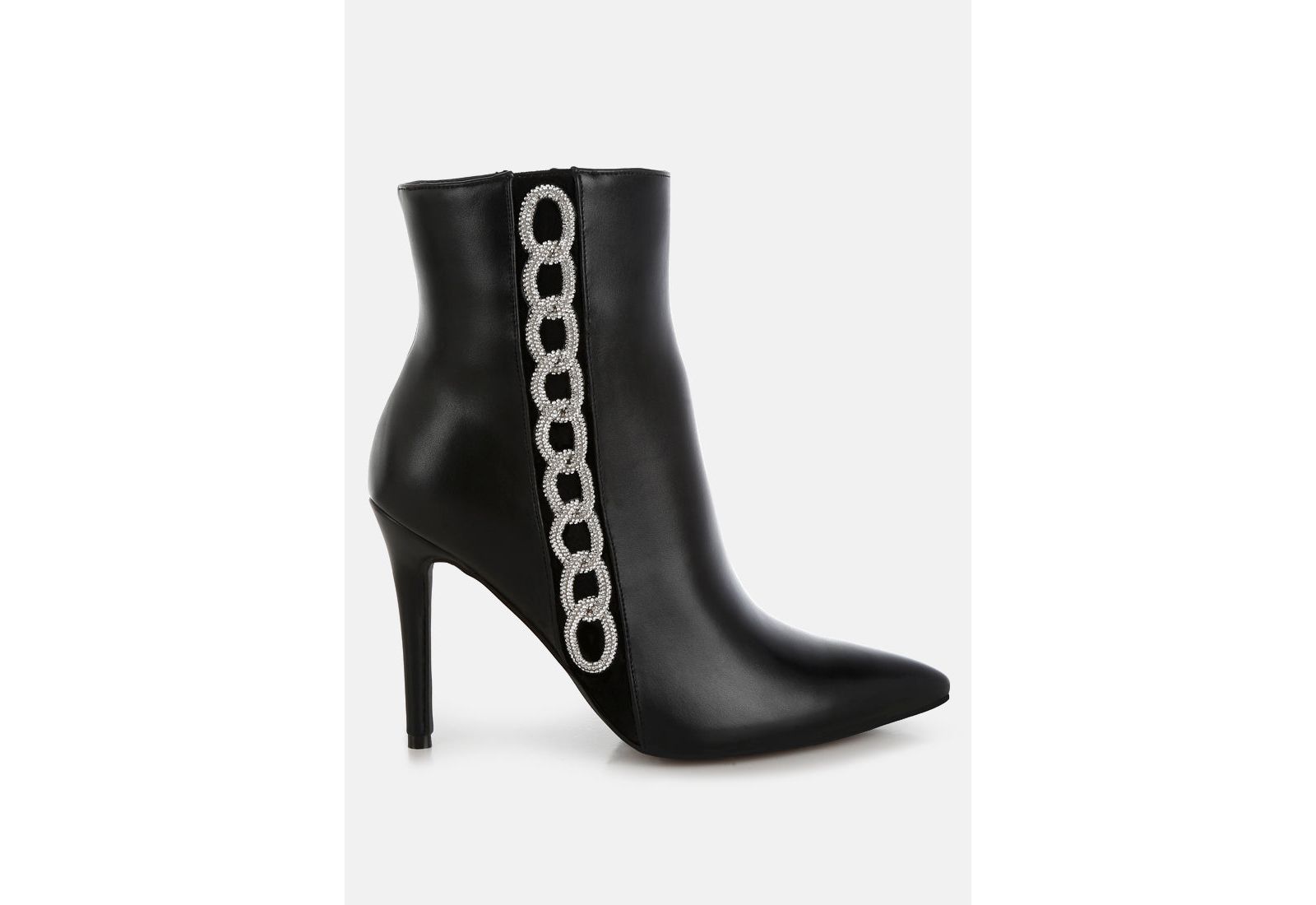 London Rag Women's Kalina Rhinestones Chain Detail Boots