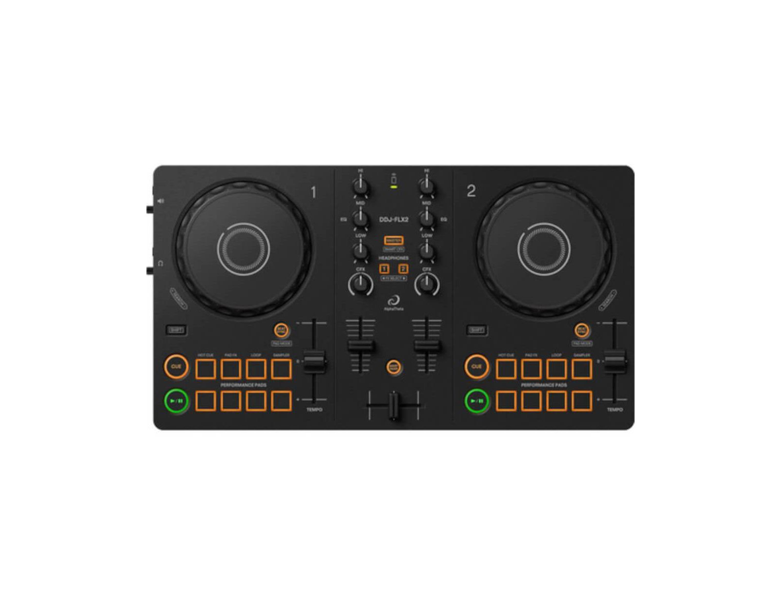 2-канальный DJ-контроллер Pioneer DDJ-FLX2 с подключением USB-C для Windows/Mac и мобильных устройств