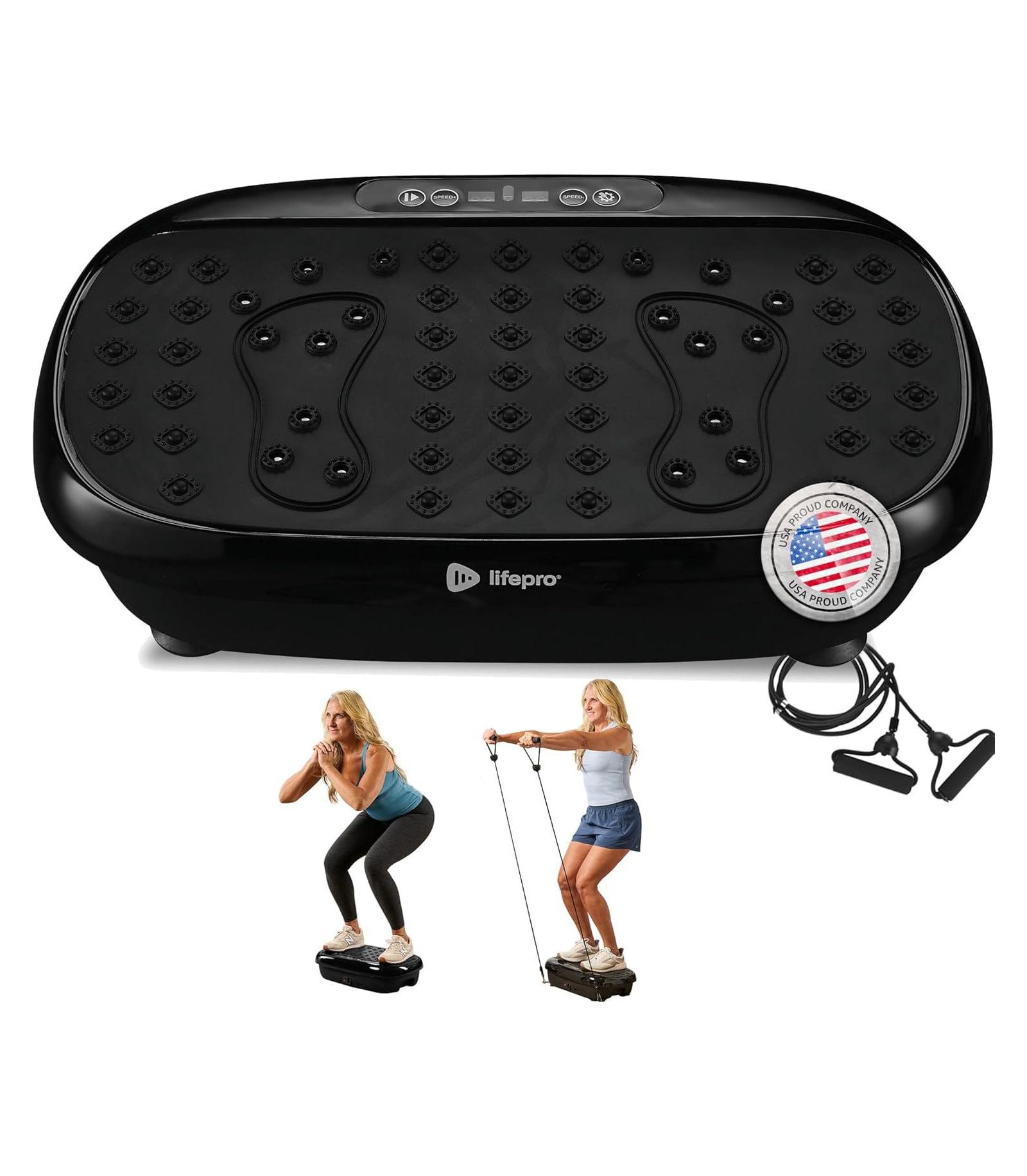 Lifepro HexaPlate Lite Vibration Plate Exercise Machine - Full Body Vibrating Platform for Lymphatic Drainage, Recovery & Muscle Toning