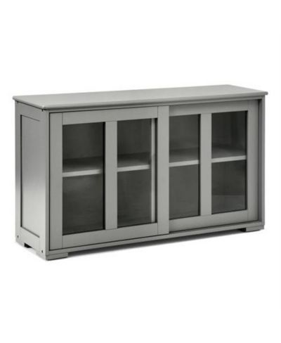 Slickblue Wood Buffet Kitchen Dining Sideboard Storage Cabinet With Glass Sliding Door
