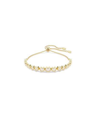 Swarovski Браслет-теннис Imber White, с многоцветными круглыми камнями в золотом напылении