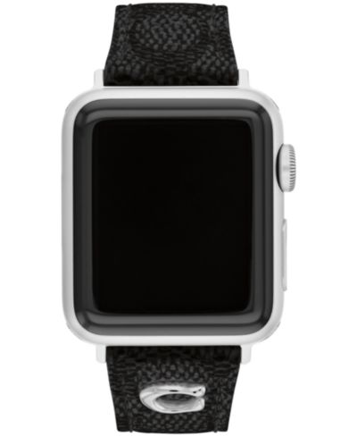 Ремешок для Apple Watch COACH Black Signature Canvas Leather Strap, 38mm, 40mm, 41mm