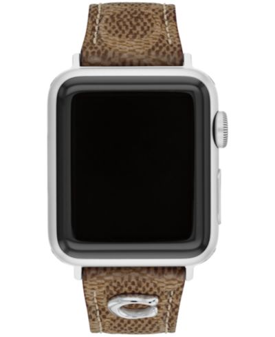 Ремешок COACH Women's Tan Coach Signature Canvas для Apple Watch 38mm, 40mm, 41mm
