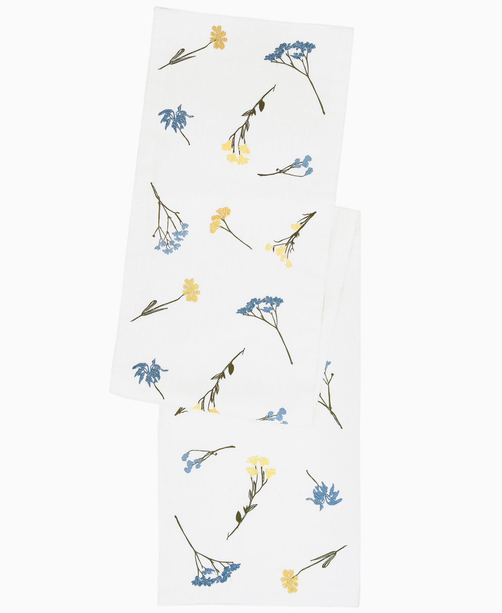 Lenox Wildflowers All-Over Embroidered Runner, 14" x 90"