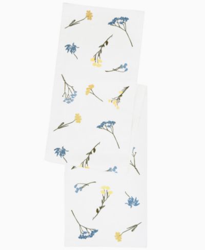 Беговая дорожка Lenox Wildflowers All-Over Embroidered, 14" x 90"