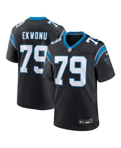 Мужская игровая джерси Nike Ikem Ekwonu Carolina Panthers, черная