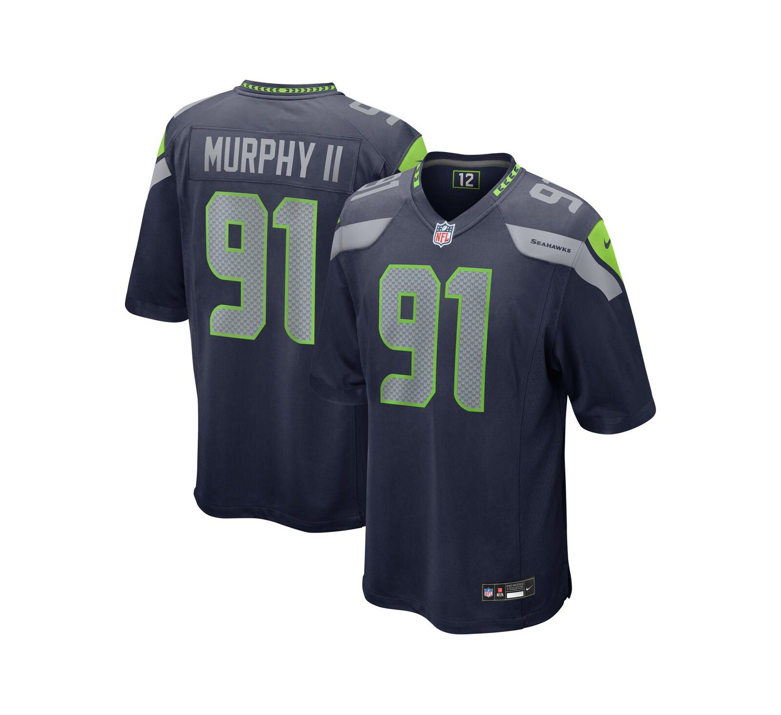 Nike Мужская игровая джерси Seattle Seahawks Byron Murphy II
