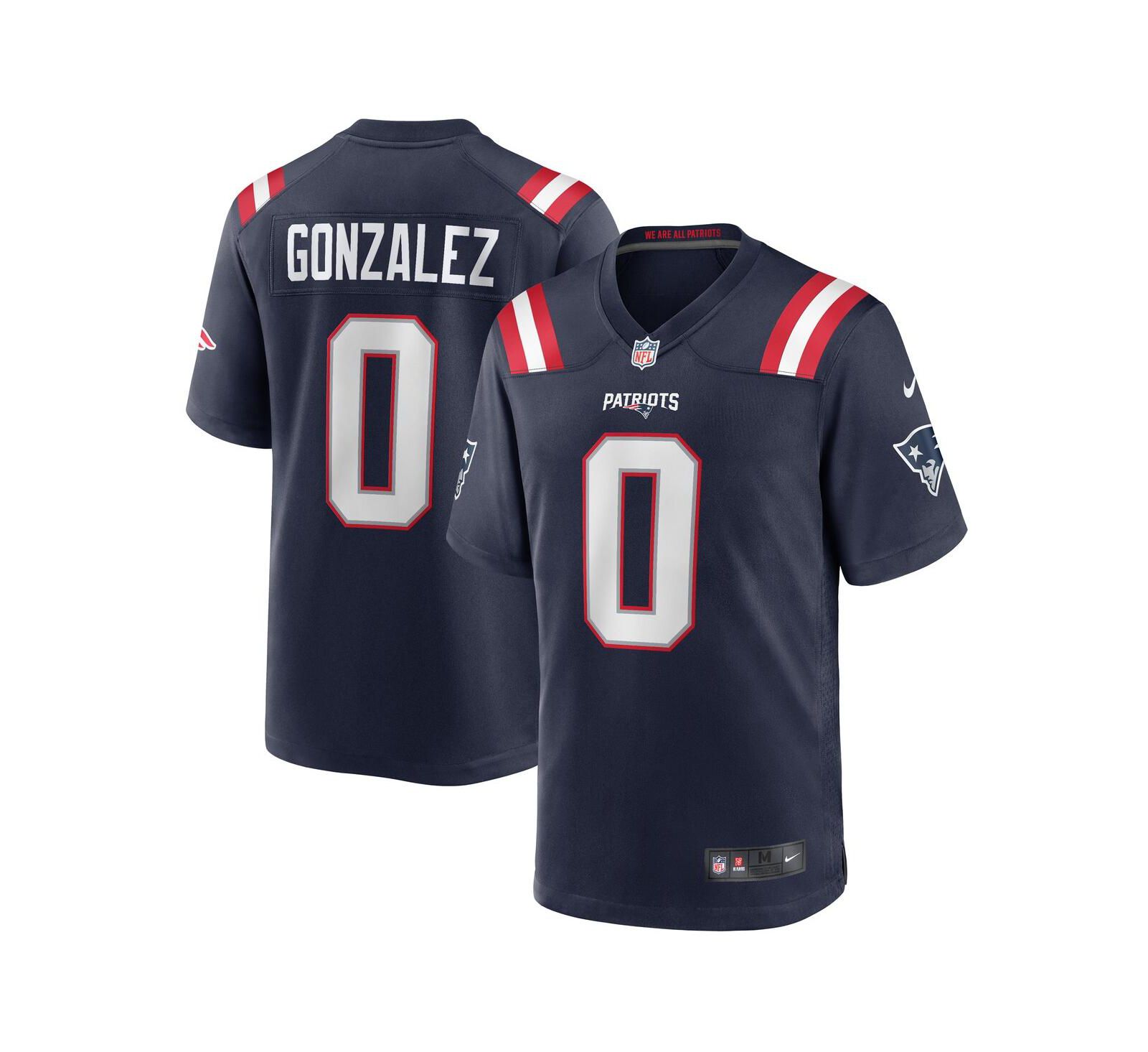 Nike Men's Christian Gonzalez Navy New England Patriots Team Game Jersey