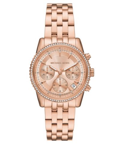 Женские часы Michael Kors Mini Bryant с хронографом, сталь, розовое золото, 35mm