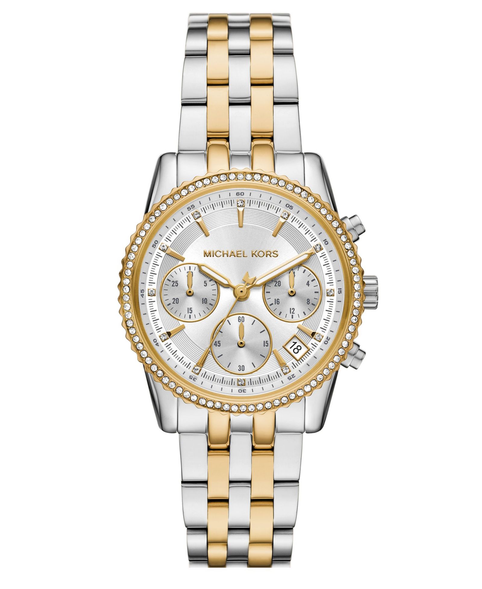 Женские часы Michael Kors Mini Bryant Chronograph Two-Tone Stainless Steel, 35mm