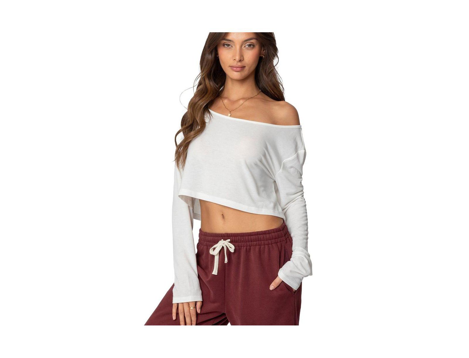 Edikted Women's Cropped Off Shoulder Top