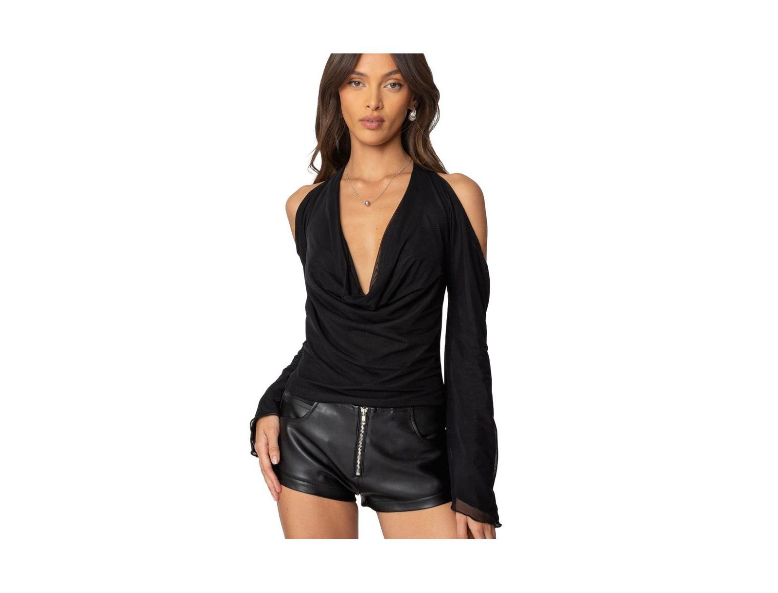 Женский топ Edikted Open Shoulder Cowl Neck
