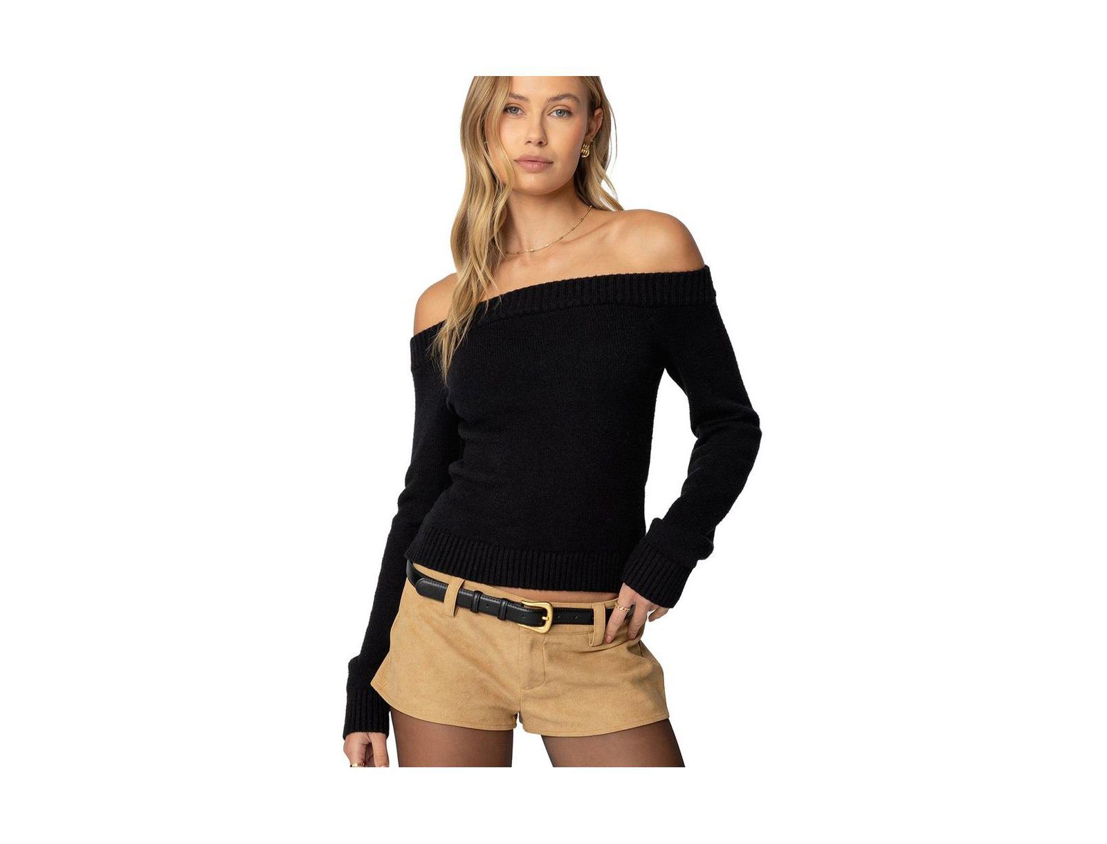 Edikted Women's Elona Off Shoulder Knit Top