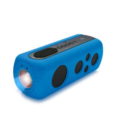 Pyle SoundBox Splash 2 Bluetooth защищенная колонка с LED фонариком и ручным генератором, синяя