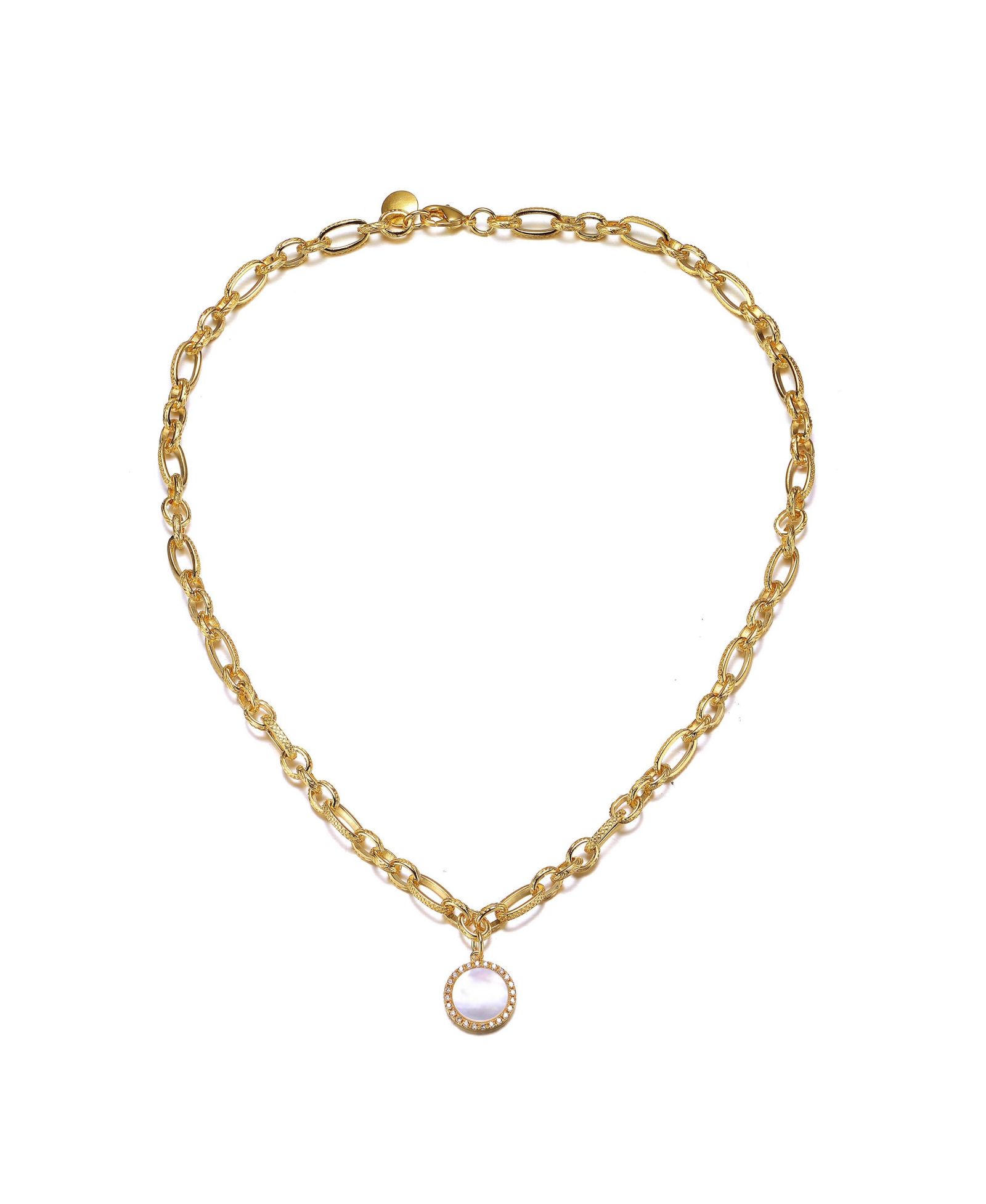 Колье из позолоченного жемчуга Mother of Pearl с цепочкой 14k Gold