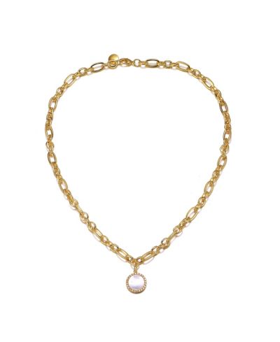 Колье из позолоченного жемчуга Mother of Pearl с цепочкой 14k Gold