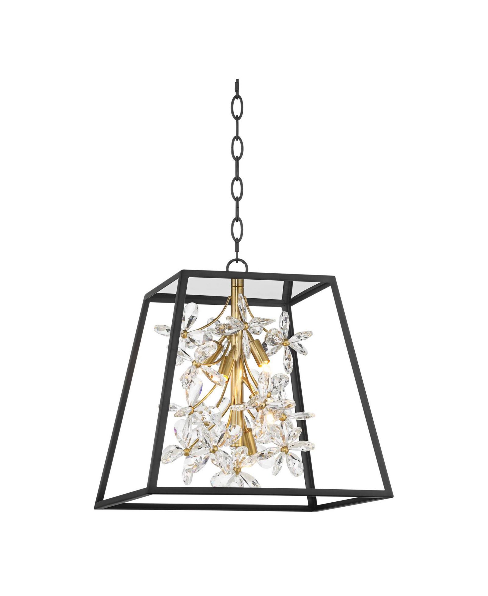 Possini Euro Design Carrine 15 3/4" Современная люстра-подвес для столовой, 5 ламп LED, черное золото