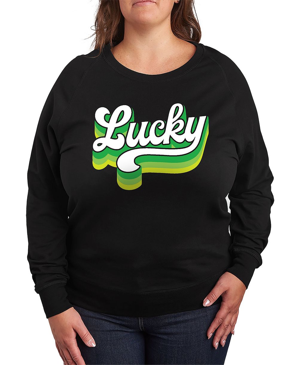 Hybrid Apparel Женская футболка Plus Size St. Patrick's Day Retro Lucky Graphic Crew Neck Top