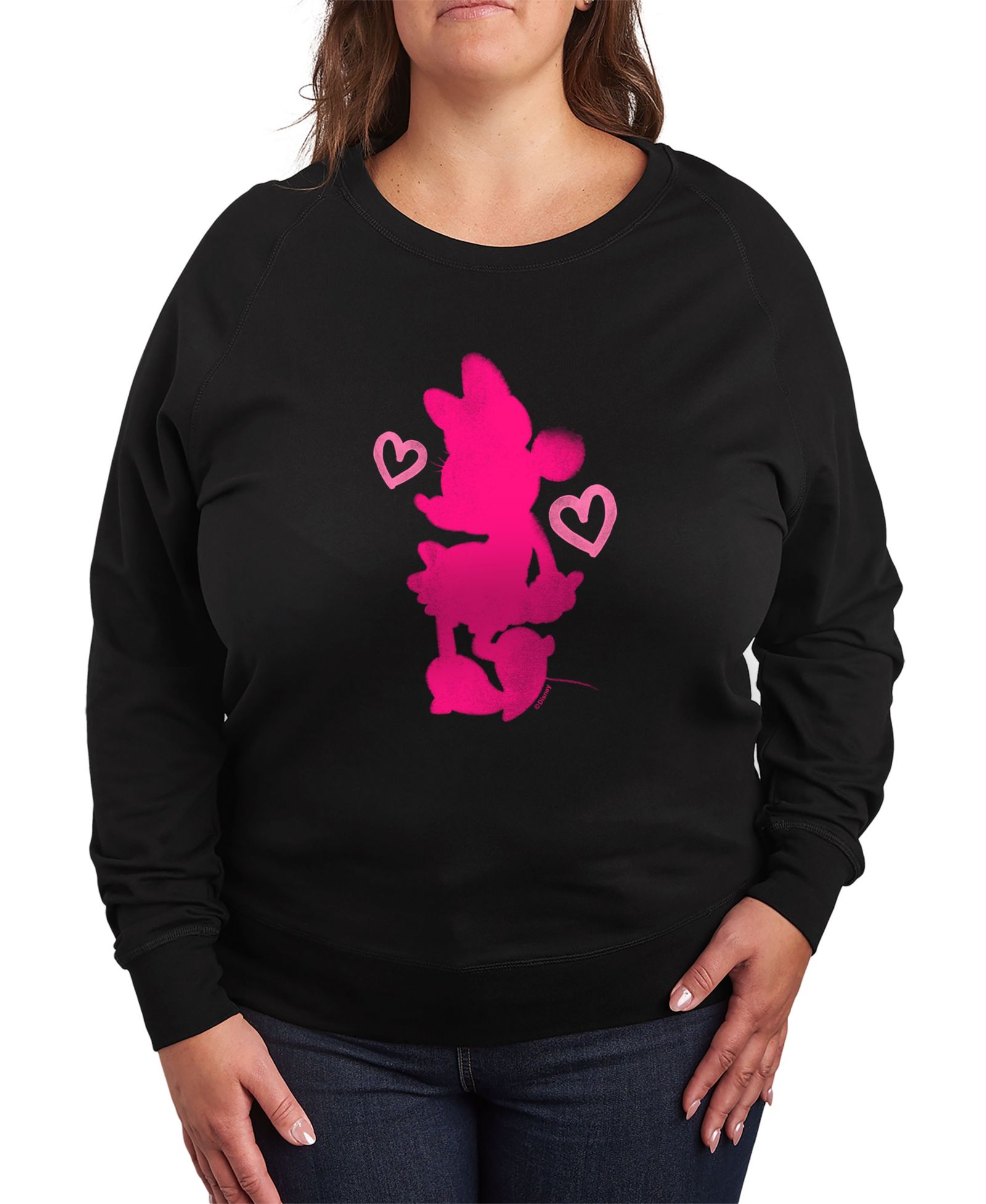 Hybrid Apparel Женский топ Plus Size с графикой Disney Minnie Valentines Day Heart с круглым вырезом