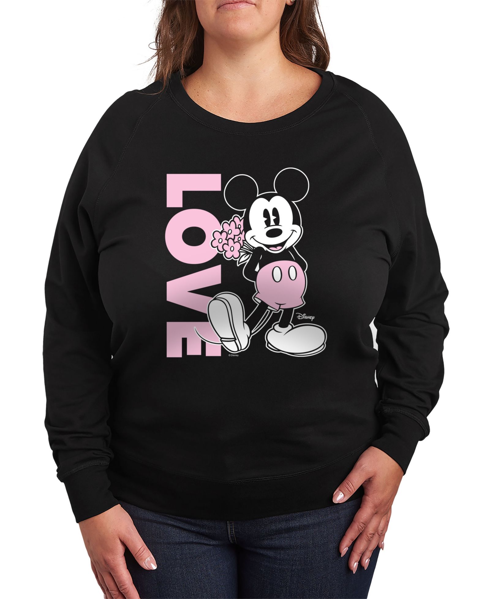 Женский топ Hybrid Apparel Plus Size Disney Mickey Valentines Day Love Graphic Crew Neck