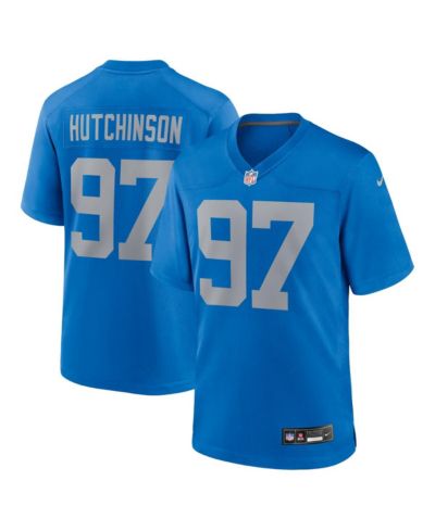Мужская игровая джерси Nike Aidan Hutchinson Blue Detroit Lions Alternate
