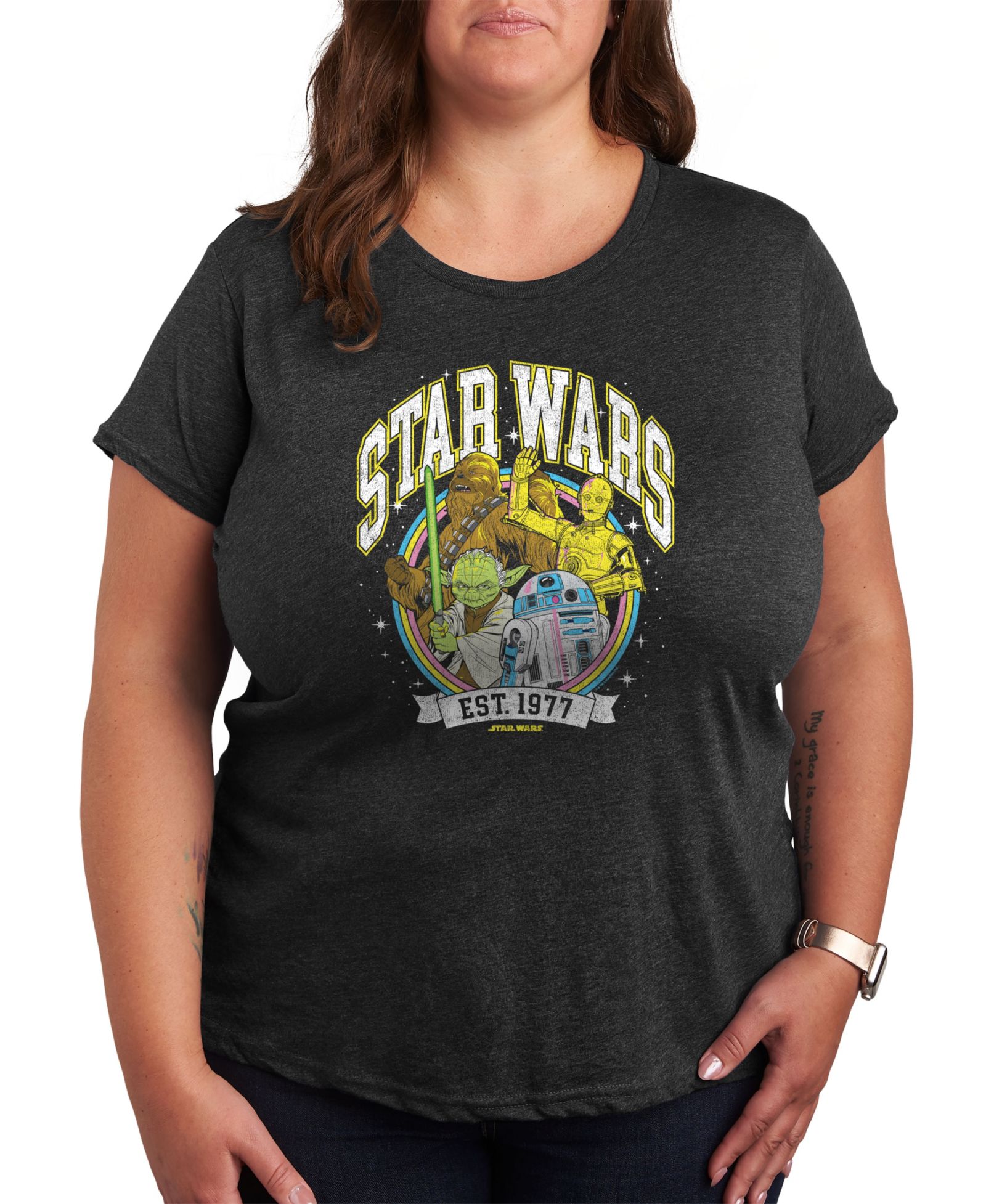 Hybrid Apparel Plus Size Trendy Star Wars Classics Graphic Crewneck T-Shirt
