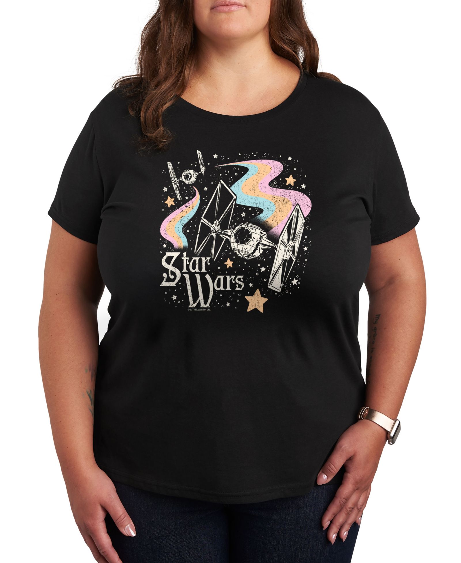 Hybrid Apparel Plus Size Trendy Star Wars Classics графическая футболка с круглым вырезом
